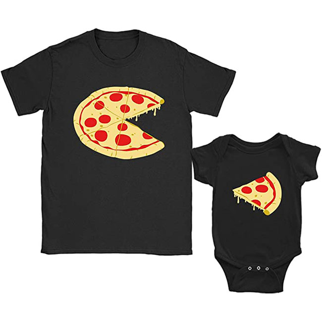 Camiseta personalizada para padres e hijos: Pizza como regalo para padres