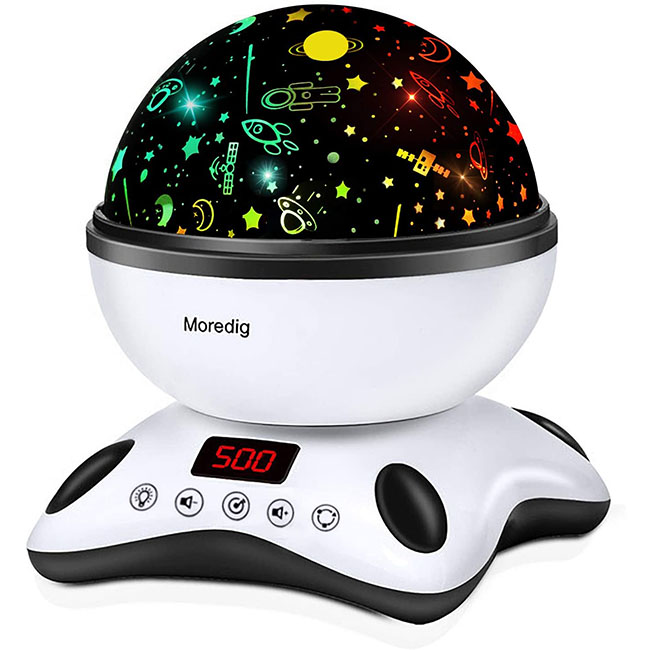 Lámpara proyector estrellas 360° Moredig como regalo para bebes