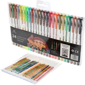 Set de 24 bolígrafos de gel tonos tierra como regalos para profesores