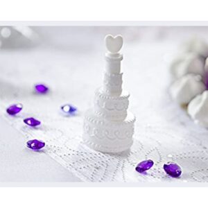 Burbujas de jabón con tubo en forma de tarta, color blanco 24 piezas como regalos para invitados de boda