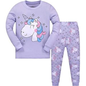 Pijama 2 piezas para niña manga larga Unicornio como regalos para hermanas