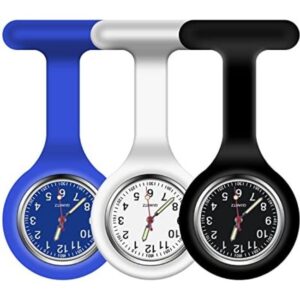 Reloj de bolsillo de silicona con broche 3 piezas como regalo para enfermeras