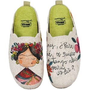 Zapatillas de casa Frida de fieltro como regalos para profesores