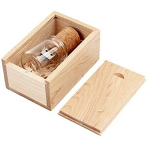 Botella flotante USB 3.0 16 GB en caja de madera como regalos para invitados de boda