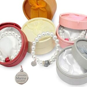 Pack 5 pulseras de perlas personalizadas como regalos para invitados de boda