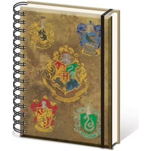 Libreta con escudo de Hogwarts como regalo de Harry Potter