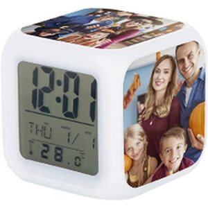 Reloj de alarma digital con foto como regalo con fotos