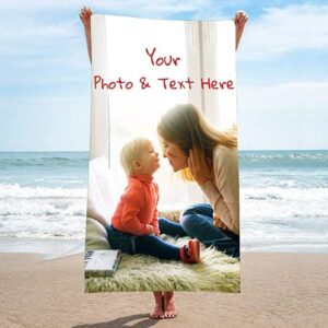 Toalla de playa personalizada con imagen y texto como regalo con fotos