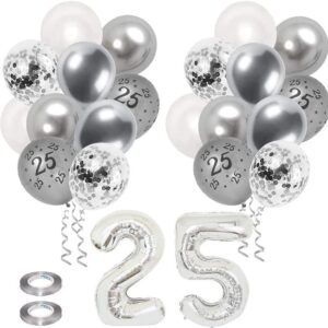 Fiesta aniversario con 72 globos para decoración como regalo de bodas de plata